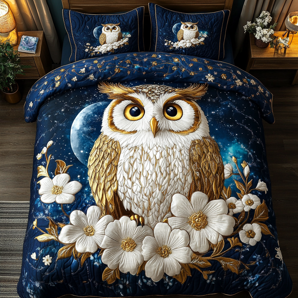 Owl Spirit Quilted Bedding Set Best Bed Sheet Set Gift For Owl Lover