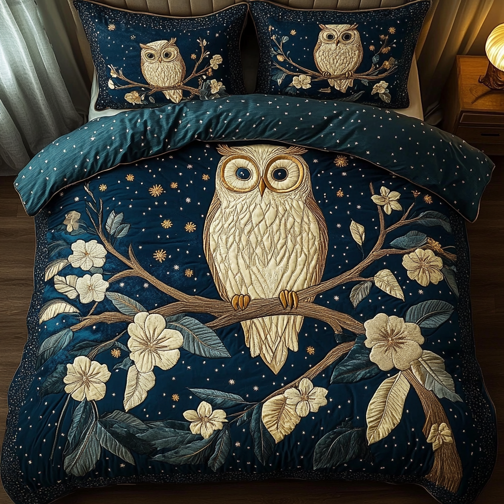 Owl Whisper Quilted Bedding Set Bed Decor Ideas Owl Presents For Her