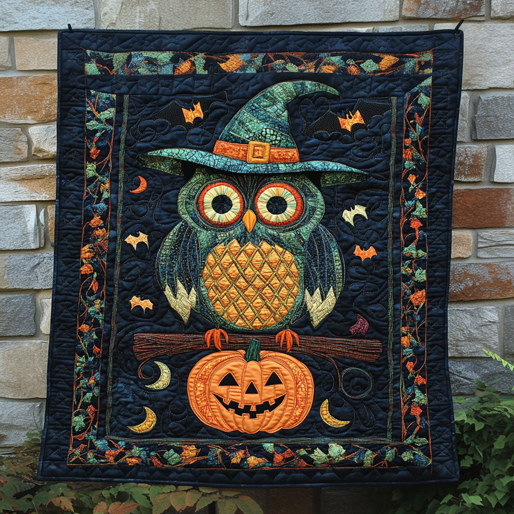 Owl Witchy Glow Quilt Blanket Owl Throws And Blankets Gifts For Halloween Lovers