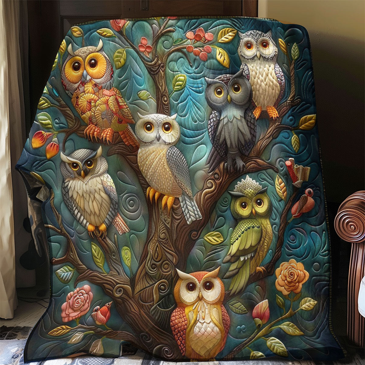 Owls On The Tree Quilt Blanket Couch Blanket Meaningful Gifts For Mom