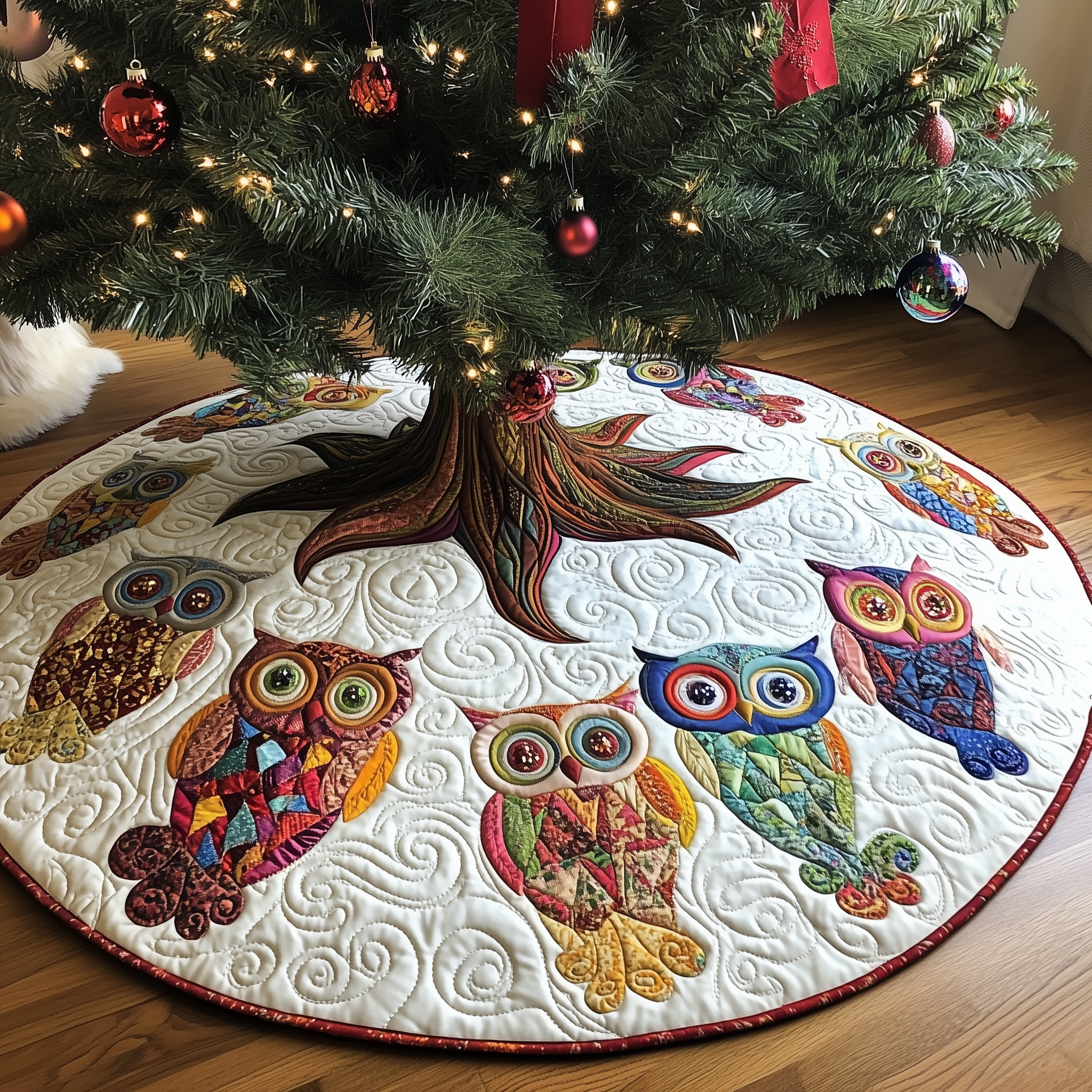 Owls Quilted Tree Skirt Must-Have Holiday Decor Merch