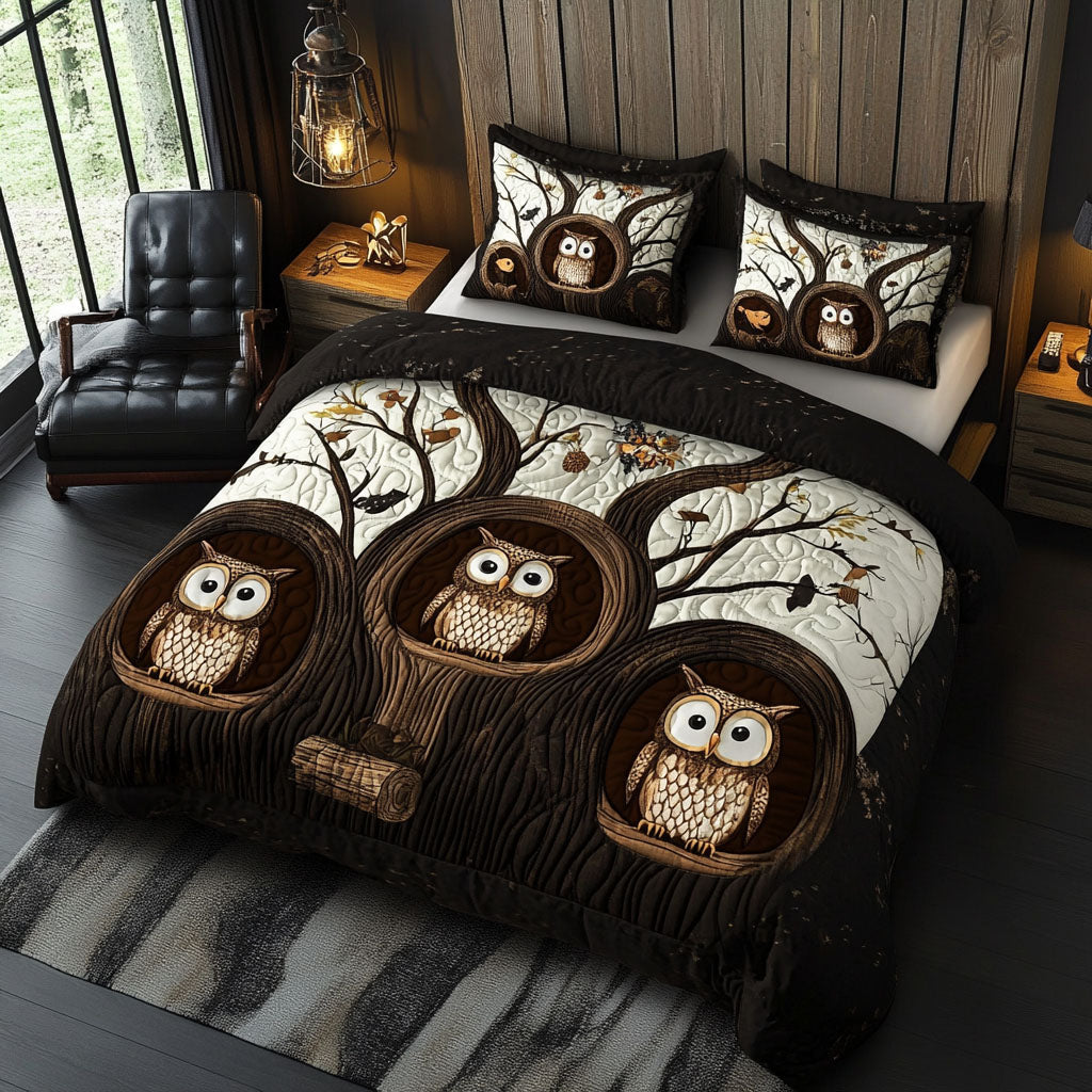 Ozzie Owl Quilted Bedding Set Best Bedding Gift for Holiday Season 2025