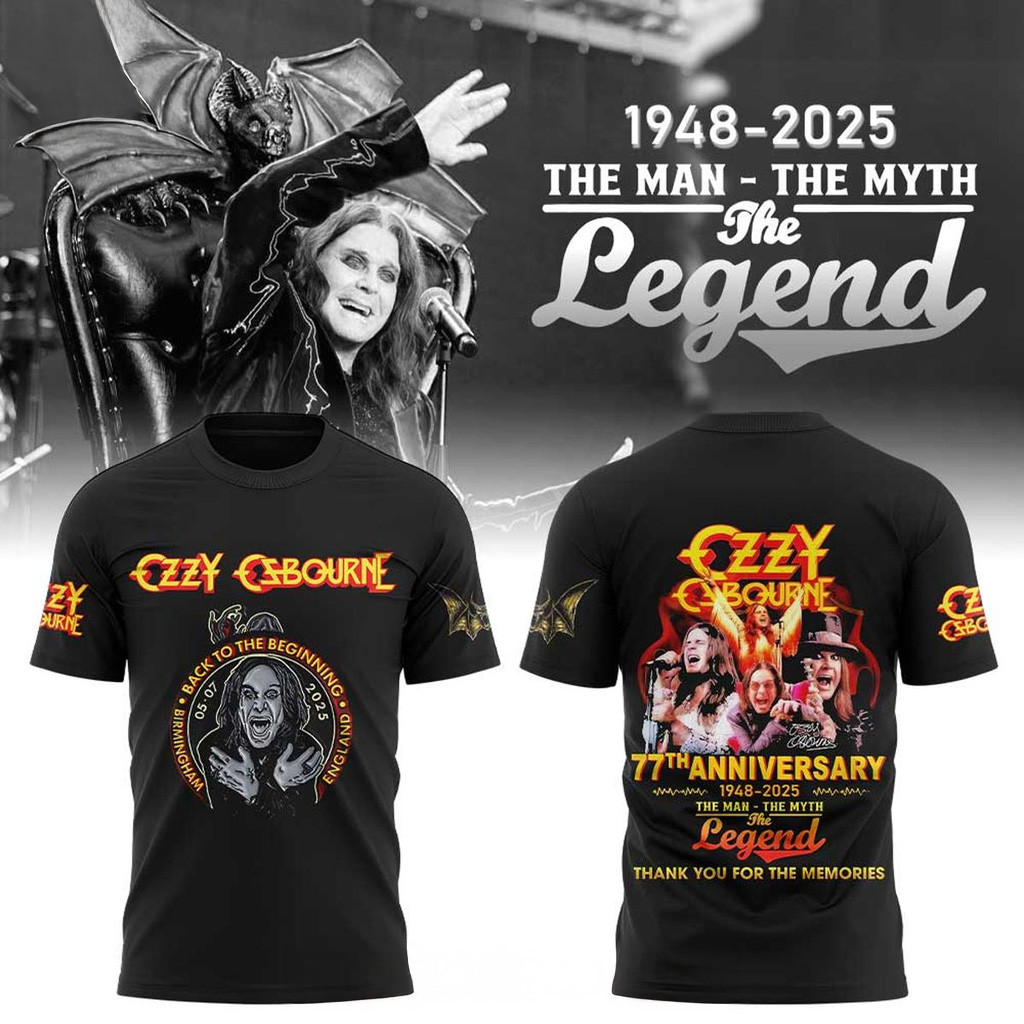 Ozzy Osbourne 77th Anniversary 1948 2025 Memories Shirt Ozzy Merch Gifts For Husband