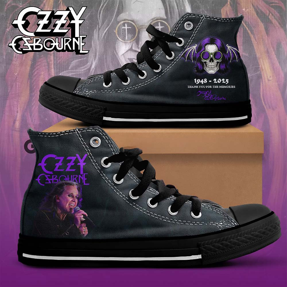 Ozzy Osbourne High Top Canvas Shoes Birthday Gifts For Music Lovers