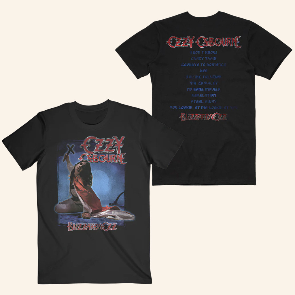 Ozzy Osbourne Merch Blizzard of Ozz Tracklist T-Shirt Gifts For Music Fans Ozzy Osbourne Merch Blizzard of Ozz Tracklist T-Shirt Gifts For Music Fans