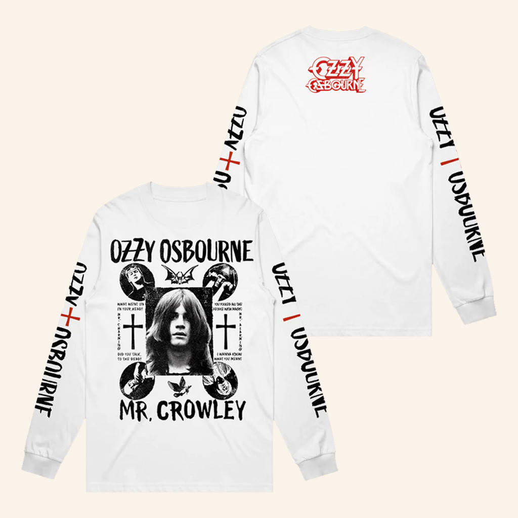 Ozzy Osbourne Merch Mr Crowley Long Sleeve T-Shirt Birthday Presents For Him