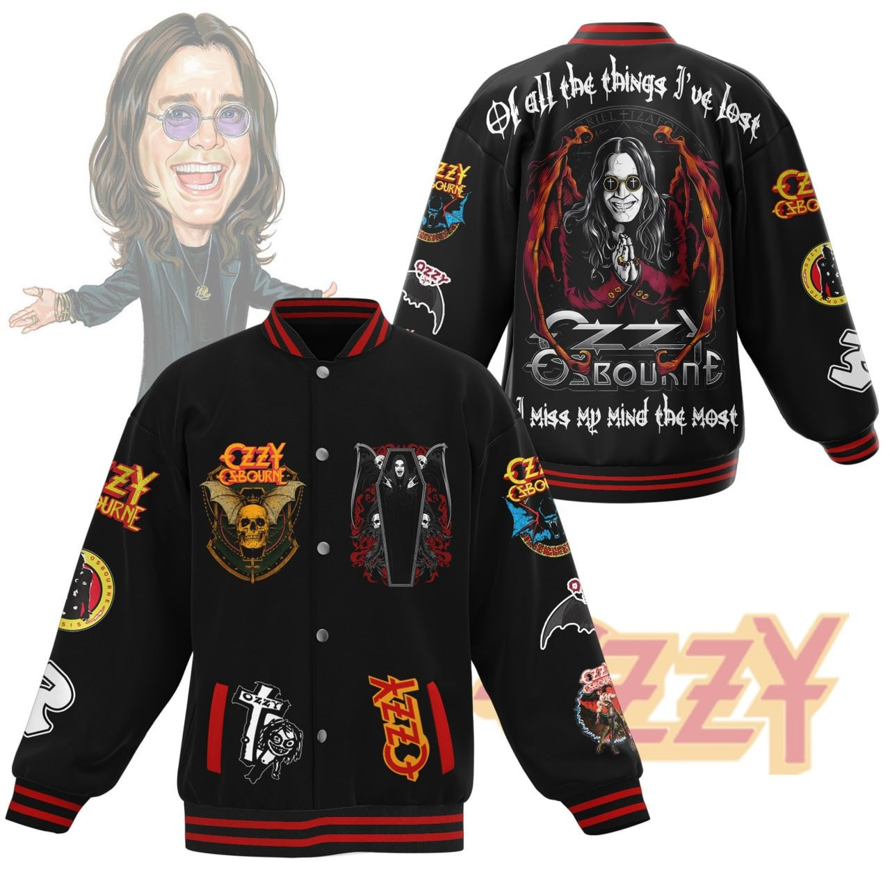 OZZY Osbourne Miss My Mind The Most Baseball Jacket Gifts For Someone Who Loves Music