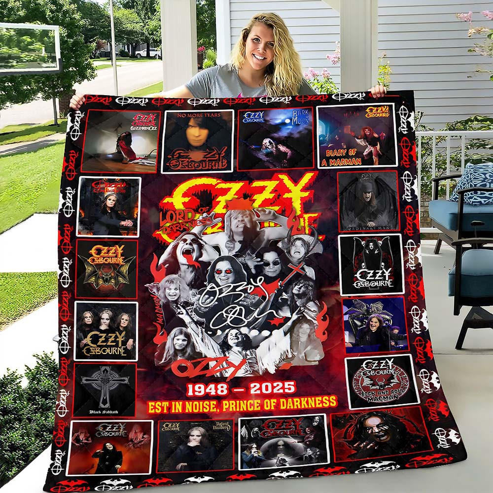 Ozzy Osbourne Quilt Blanket Thank You For The Memorial Gifts