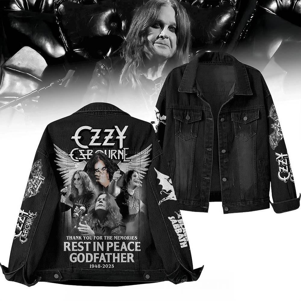 Ozzy Osbourne Rest in Peace Godfather Denim Jacket Gifts For Dad