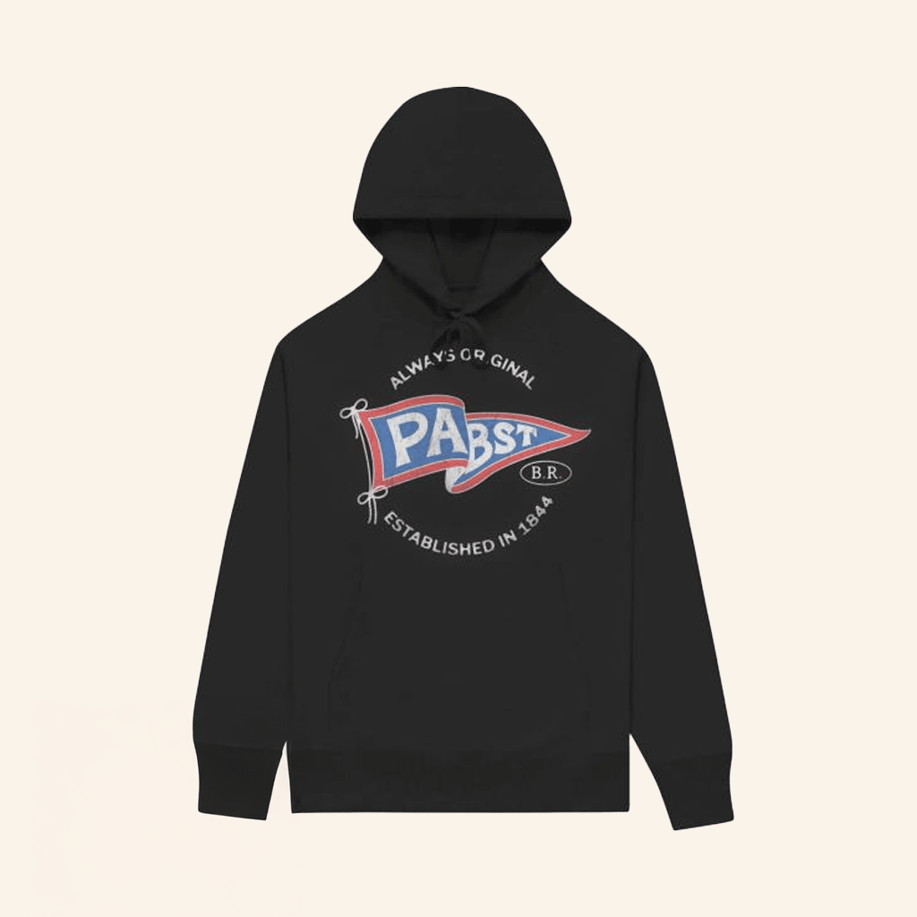 Pabst Blue Ribbon Merch The Pennant Black Hoodie Gifts For Her Pabst Blue Ribbon Merch The Pennant Black Hoodie Gifts For Her