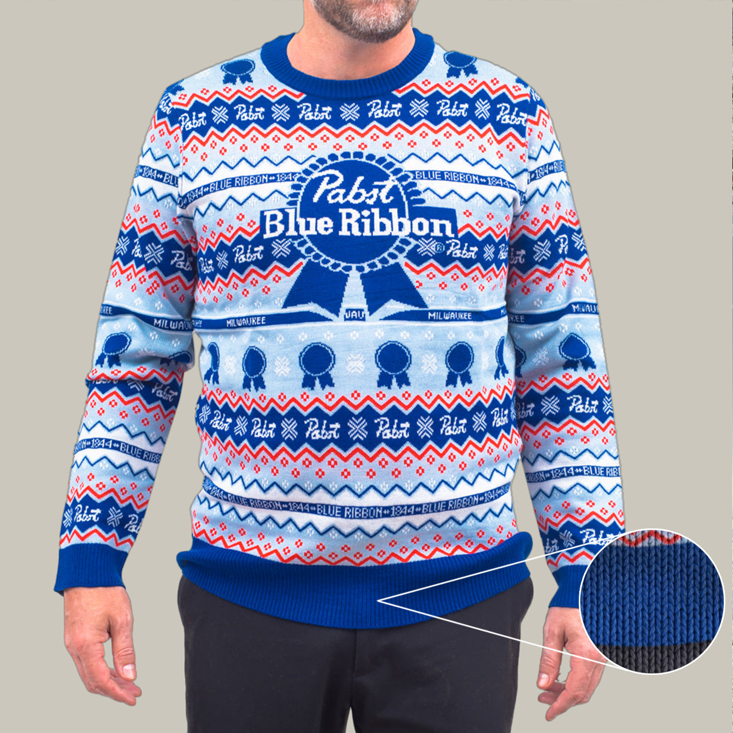 Pabst Fair Isle Beer Holiday Ugly Christmas Sweater Ugly Holiday Sweater Dad Christmas Gifts