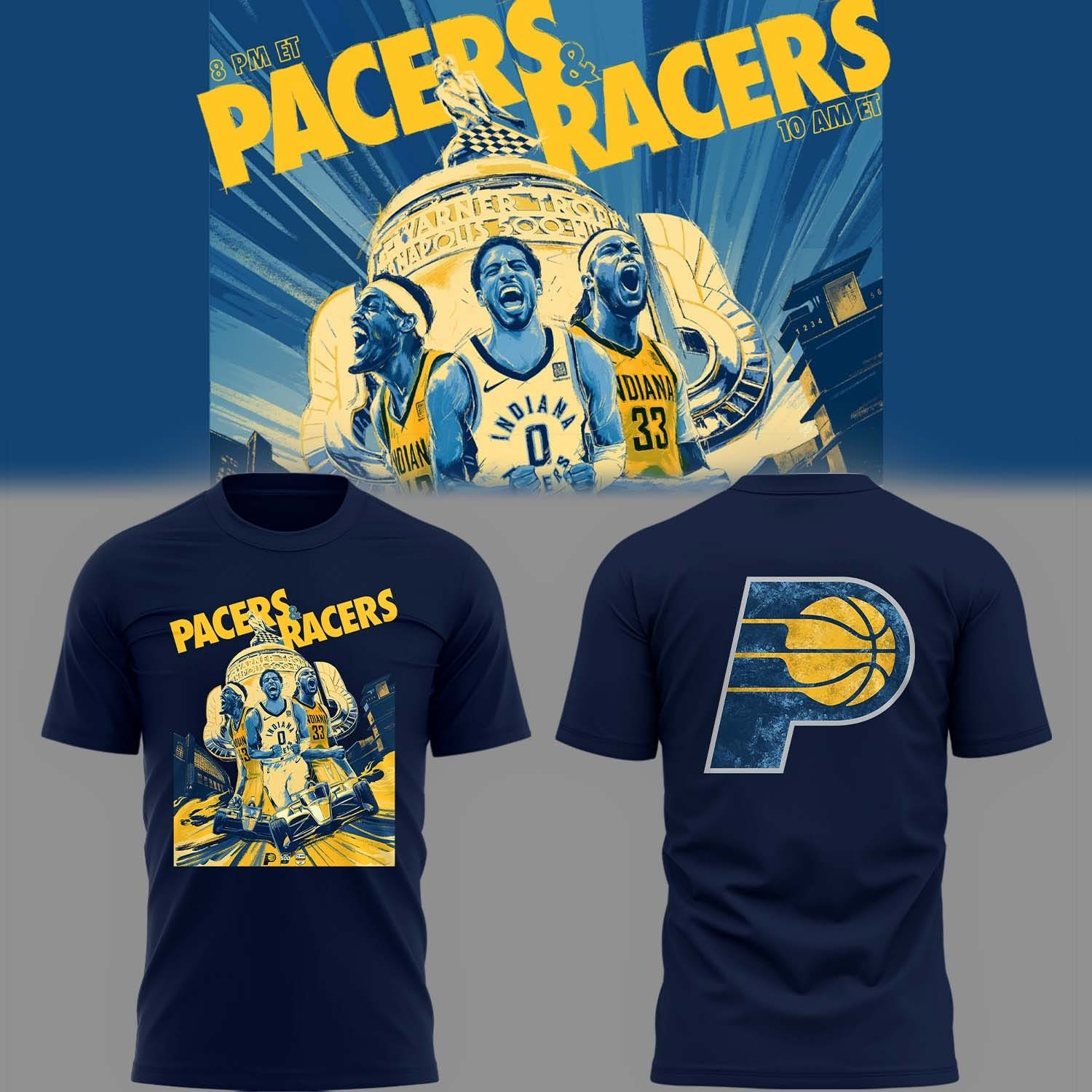 Pacers And Racers T-Shirt Indiana Pacers Fan Merch Gifts For Basketball Lovers For Him