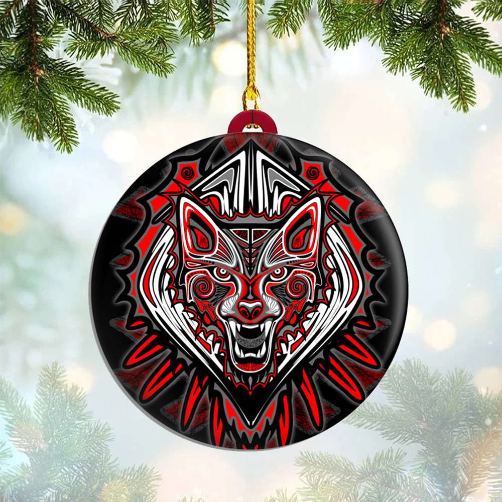 Pacific Northwest Wolf Ornament Haida Art Symbols Tree Decorating Ideas