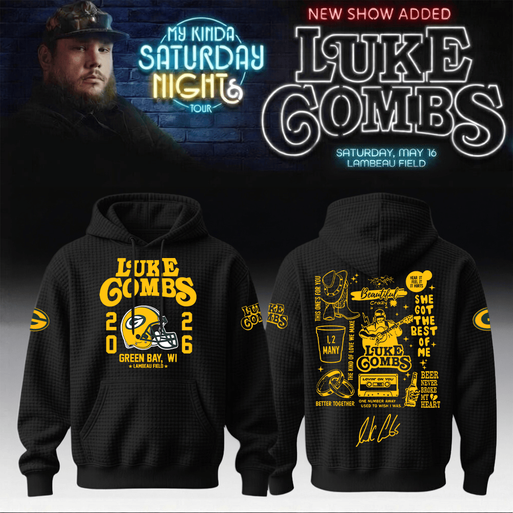 Packers x Luke Combs Merch My Kinda Saturday Night Tour 2026 Hoodie Best Luke Combs Gear