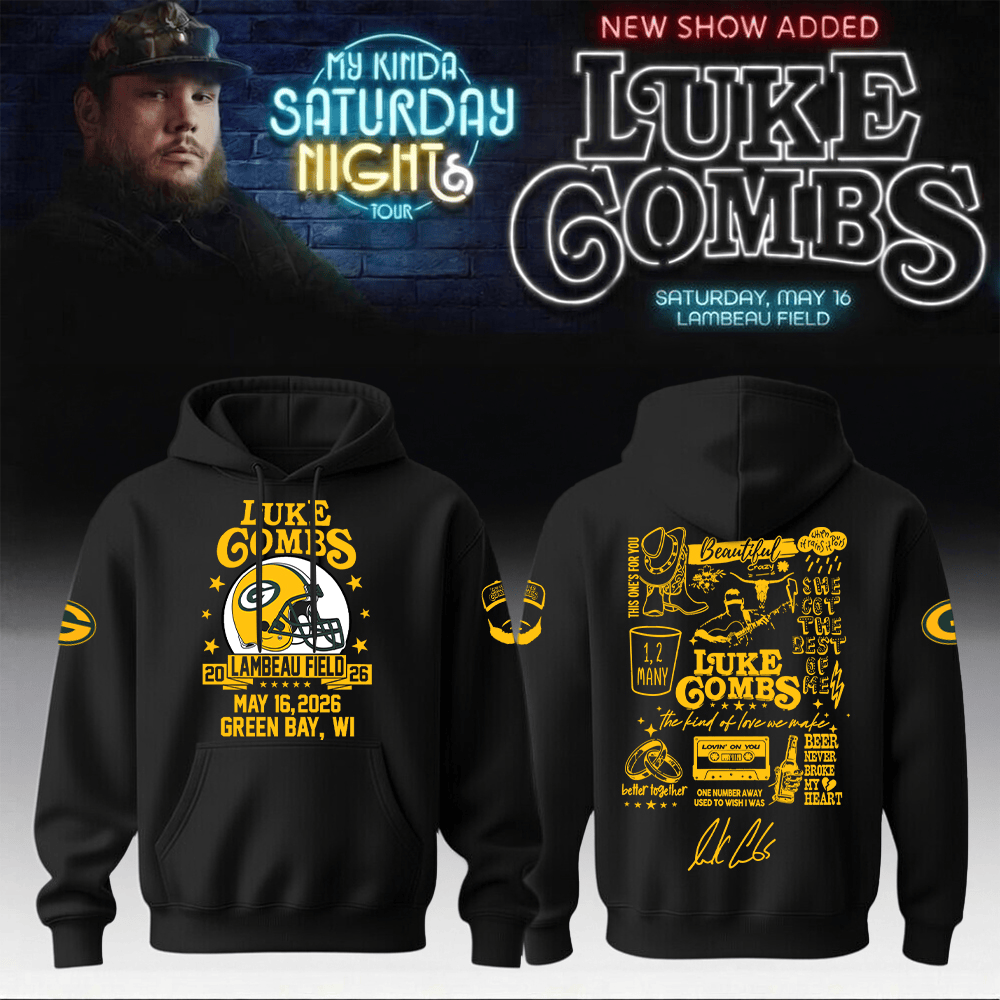Packers x Luke Combs Merch My Kinda Saturday Night Tour 2026 Hoodie Luke Combs Clothings