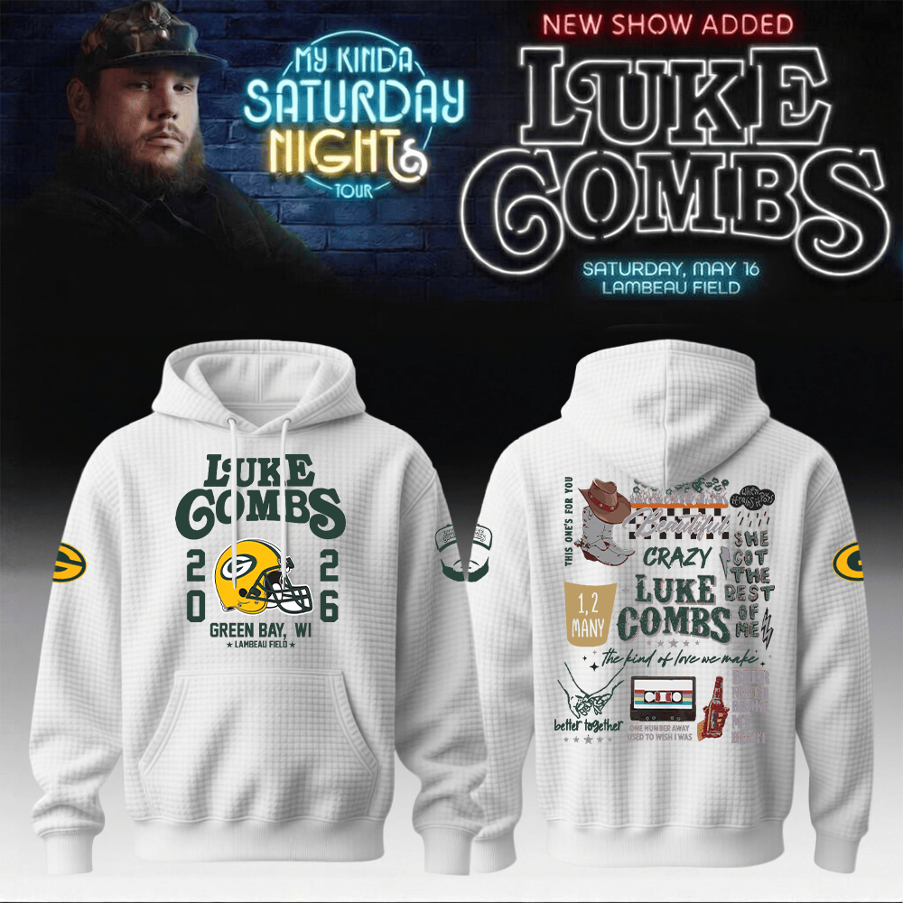 Packers x Luke Combs Merch My Kinda Saturday Night Tour 2026 Hoodie Luke Combs Gift Idea