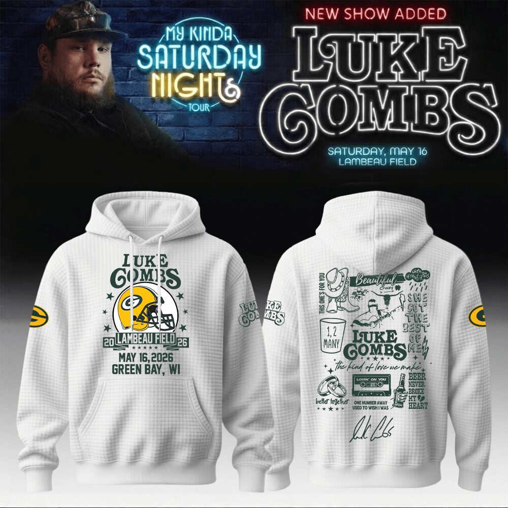 Packers x Luke Combs Merch My Kinda Saturday Night Tour 2026 Hoodie Packers Apparel