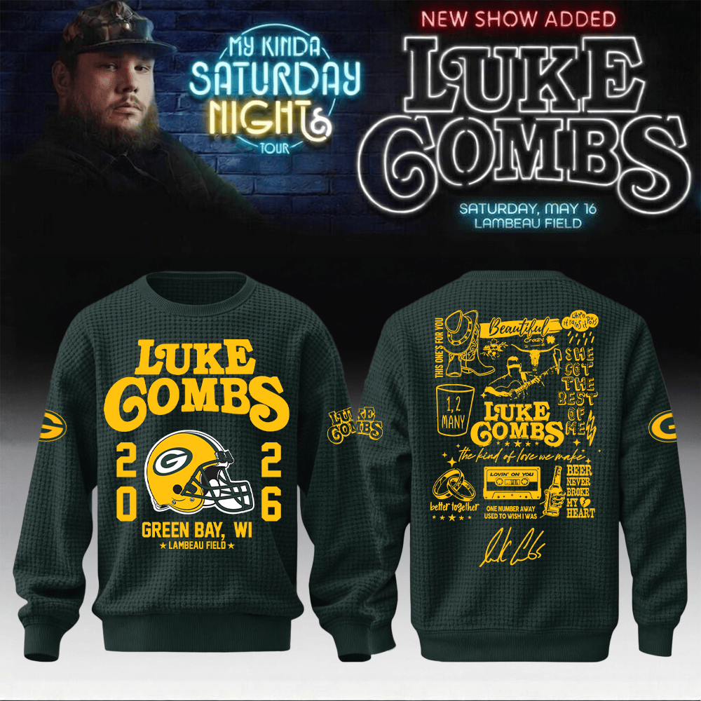 Packers x Luke Combs Merch My Kinda Saturday Night Tour 2026 Sweatshirt Luke Combs Gear