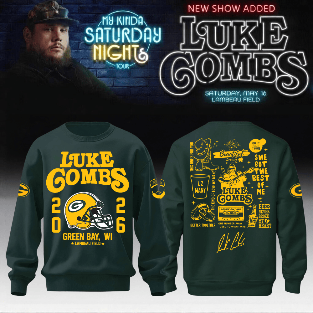 Packers x Luke Combs Merch My Kinda Saturday Night Tour 2026 Sweatshirt Music Apparel For Brother