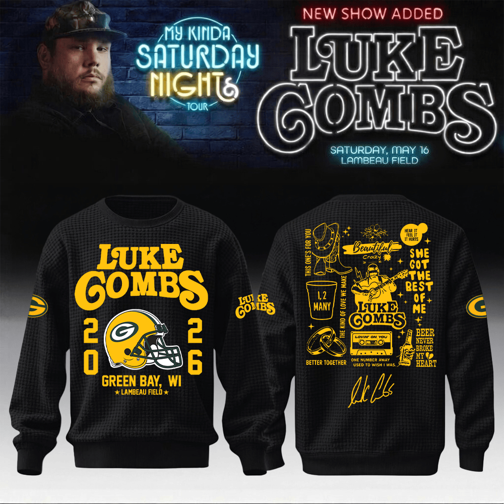 Packers x Luke Combs Merch My Kinda Saturday Night Tour 2026 Sweatshirt Music Lover Gift For Fans