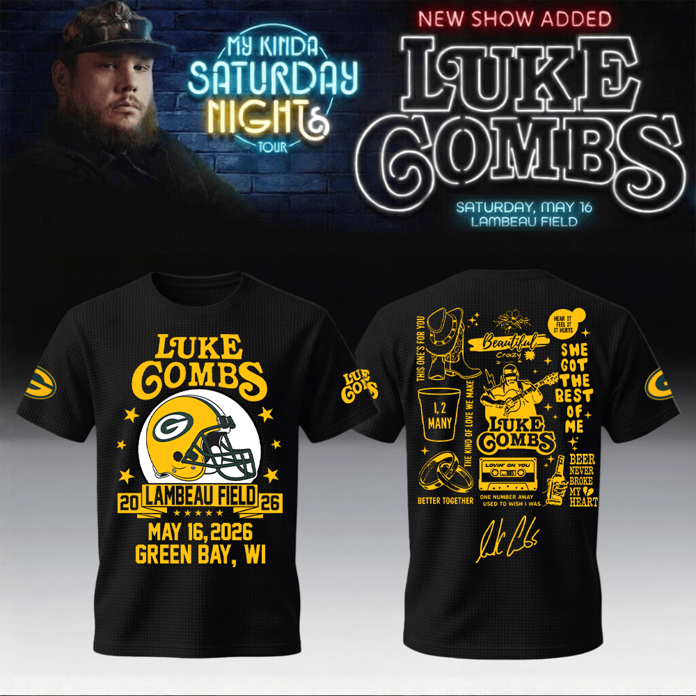 Packers x Luke Combs Merch My Kinda Saturday Night Tour 2026 T-Shirt Great Gift For Fans