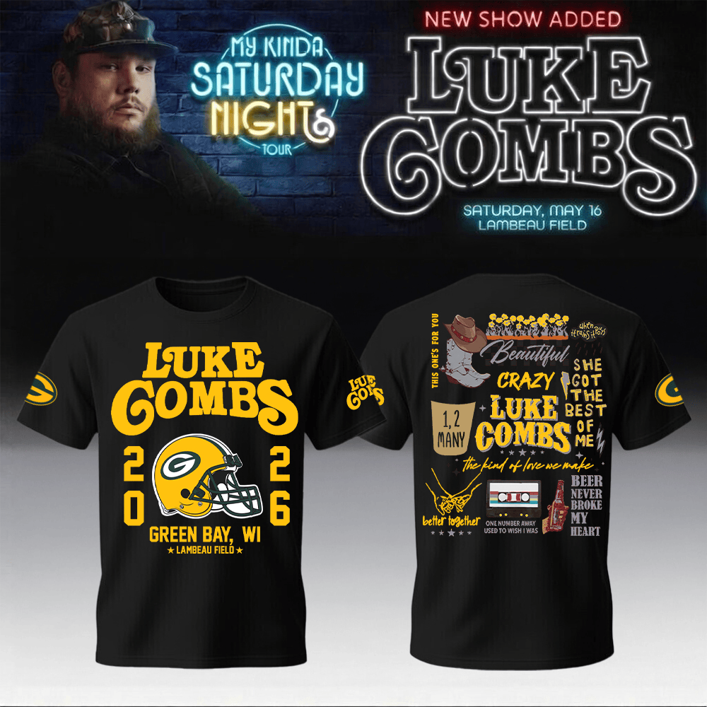 Packers x Luke Combs Merch My Kinda Saturday Night Tour 2026 T-Shirt Luke Combs Shirt