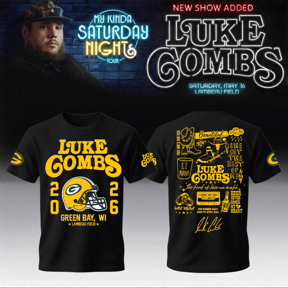 Packers x Luke Combs Merch My Kinda Saturday Night Tour 2026 T-Shirt Music Present Idea