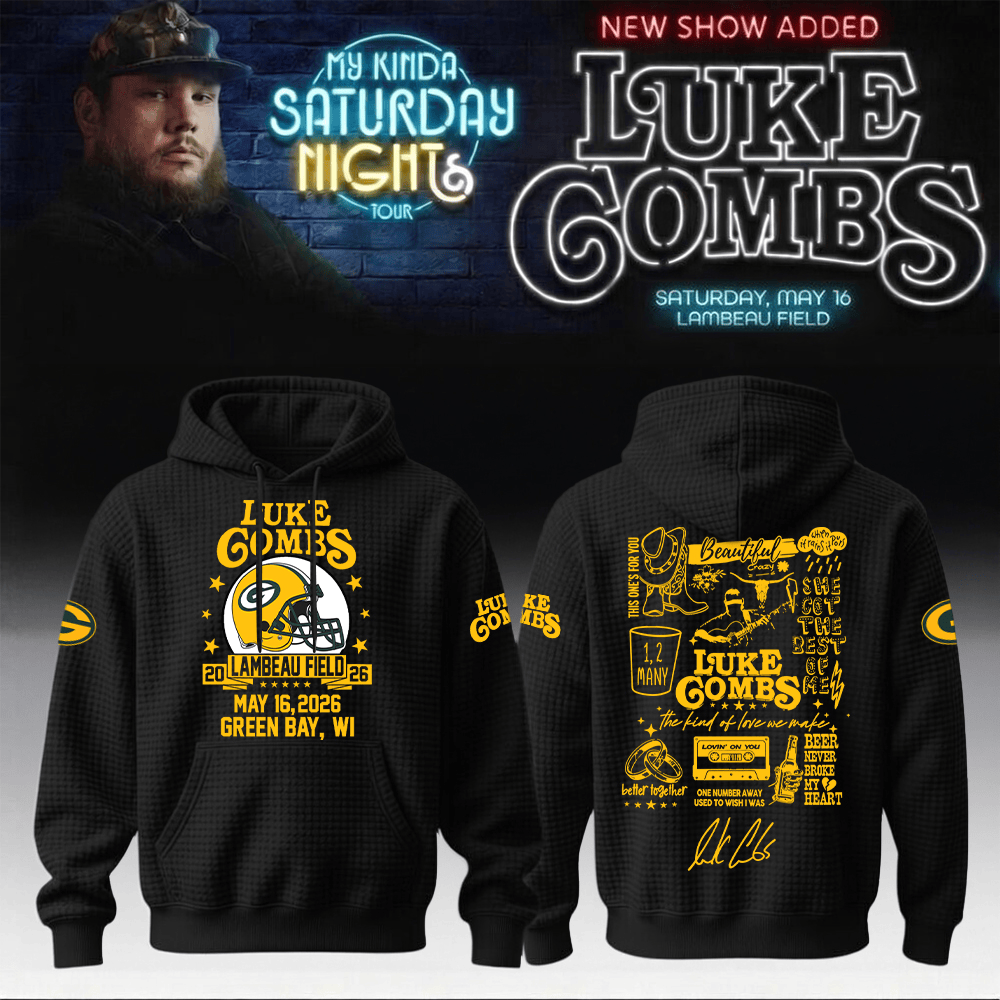 Packers x Luke Combs Merch My Kinda Saturday Night Tour Hoodie Football Lover Gift Idea