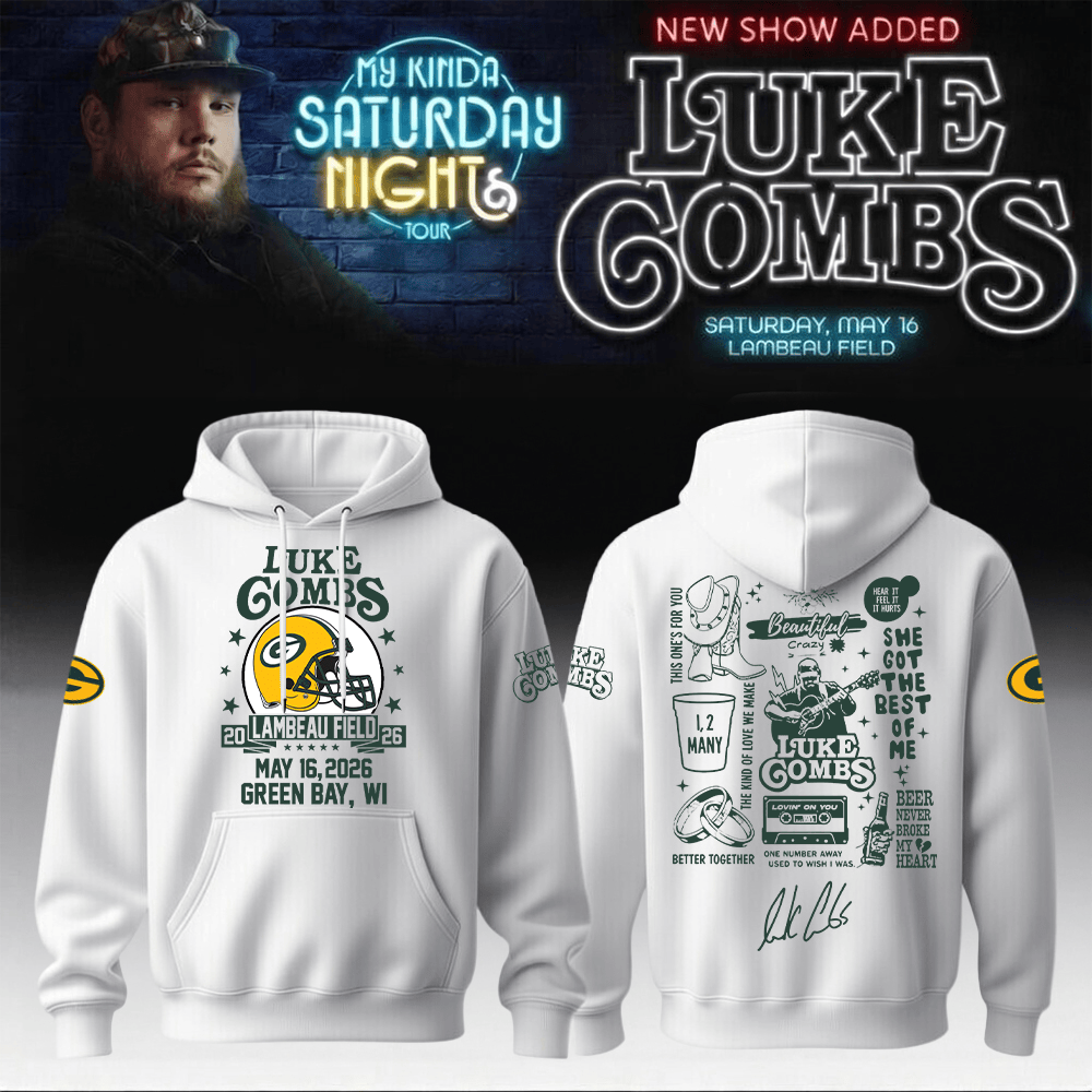 Packers x Luke Combs Merch My Kinda Saturday Night Tour Hoodie Music Lover Present