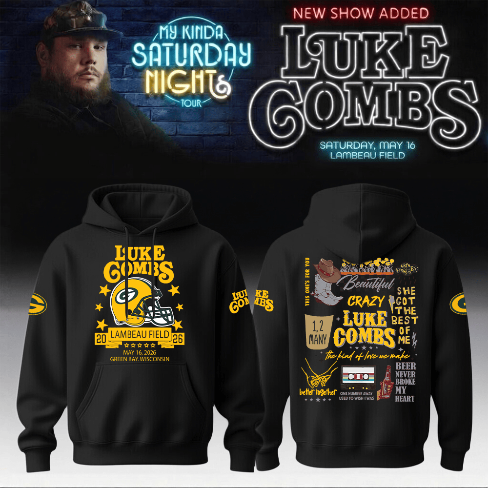 Packers x Luke Combs Merch My Kinda Saturday Night Tour Hoodie Present For Music Buffs