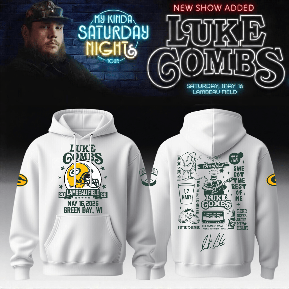 Packers x Luke Combs Merch My Kinda Saturday Night Tour Hoodie Present Idea For Fans