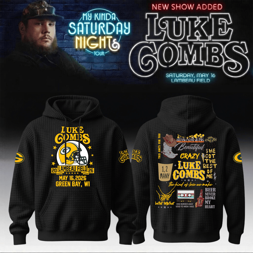 Packers x Luke Combs Merch My Kinda Saturday Night Tour Hoodie Unique Gift Ideas