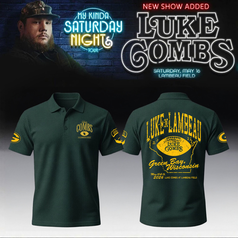 Packers X Luke Combs Merch My Kinda Saturday Night Tour Polo Shirt Gifts For New Dads