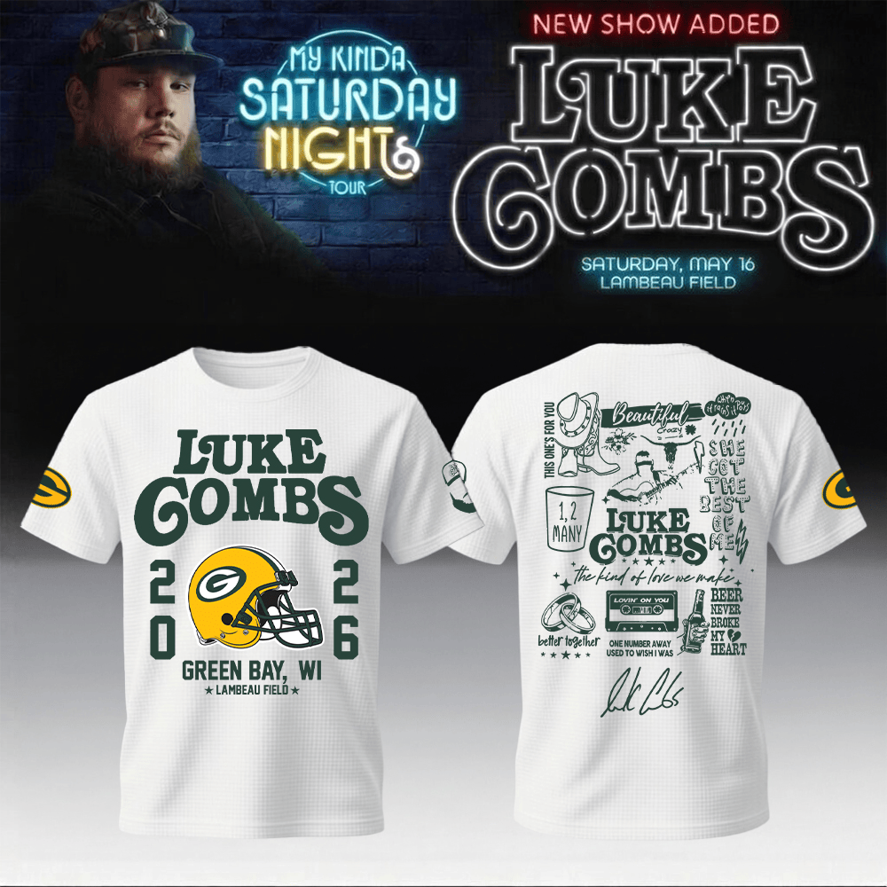 Packers x Luke Combs Merch My Kinda Saturday Night Tour Polo Shirt Luke Combs Apparel Gift Idea