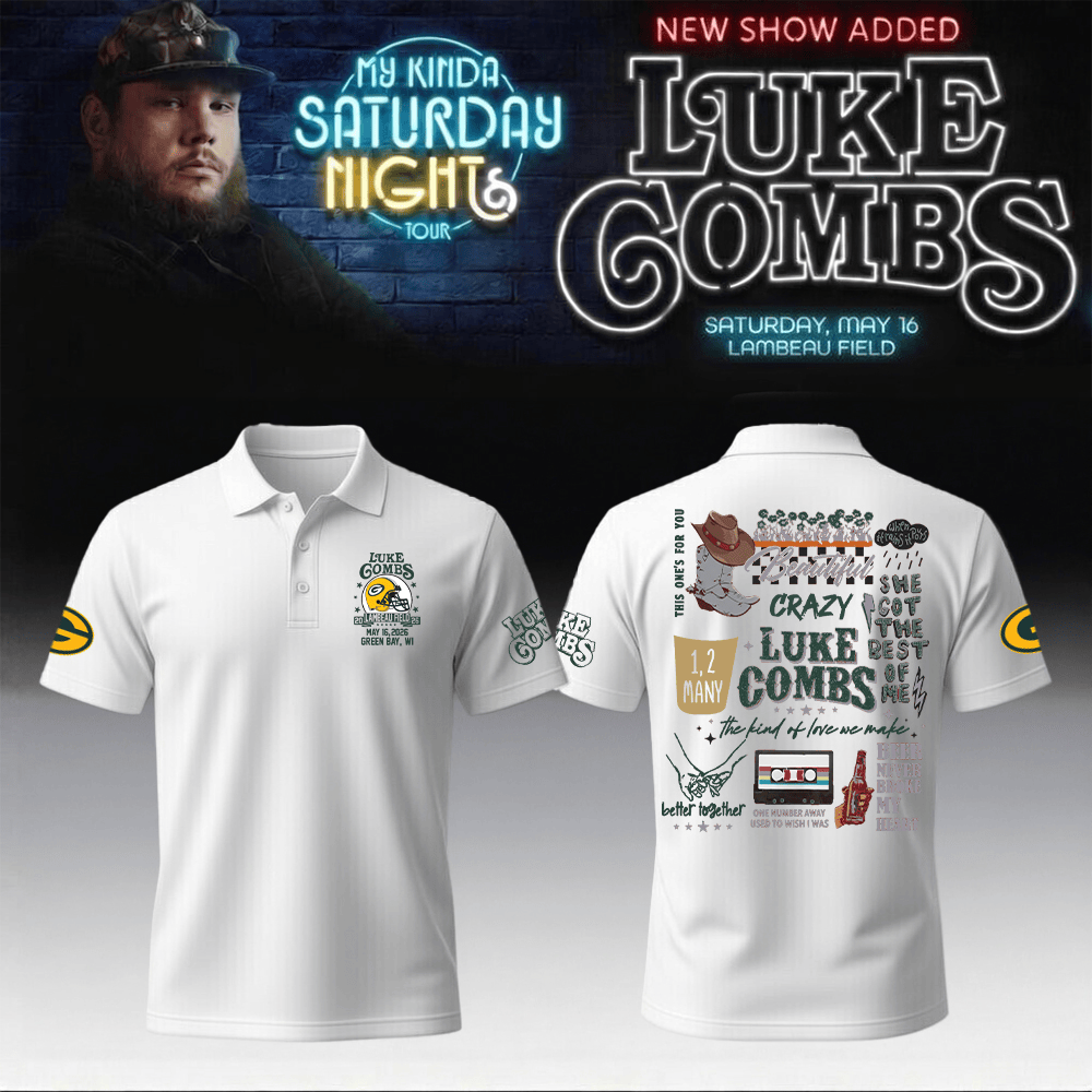 Packers x Luke Combs Merch My Kinda Saturday Night Tour Polo Shirt Present Idea For Brother