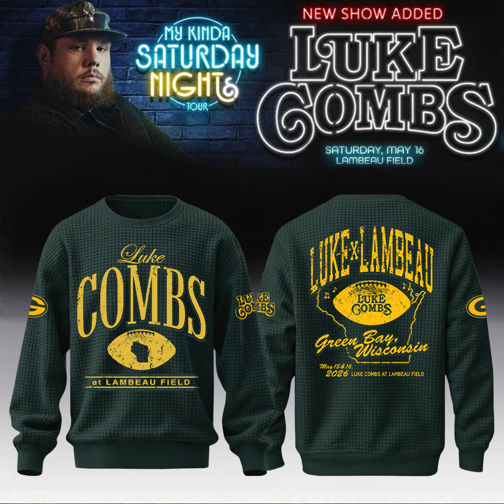 Packers X Luke Combs Merch My Kinda Saturday Night Tour Sweatshirt Father's Day Presents