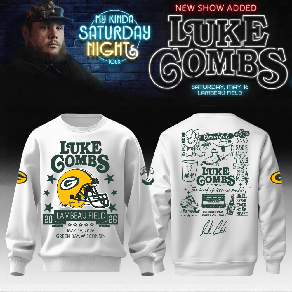 Packers x Luke Combs Merch My Kinda Saturday Night Tour Sweatshirt Great Gift For Fans