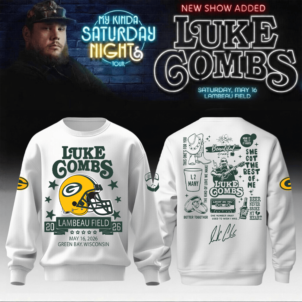 Packers x Luke Combs Merch My Kinda Saturday Night Tour Sweatshirt Great Gift For Wife