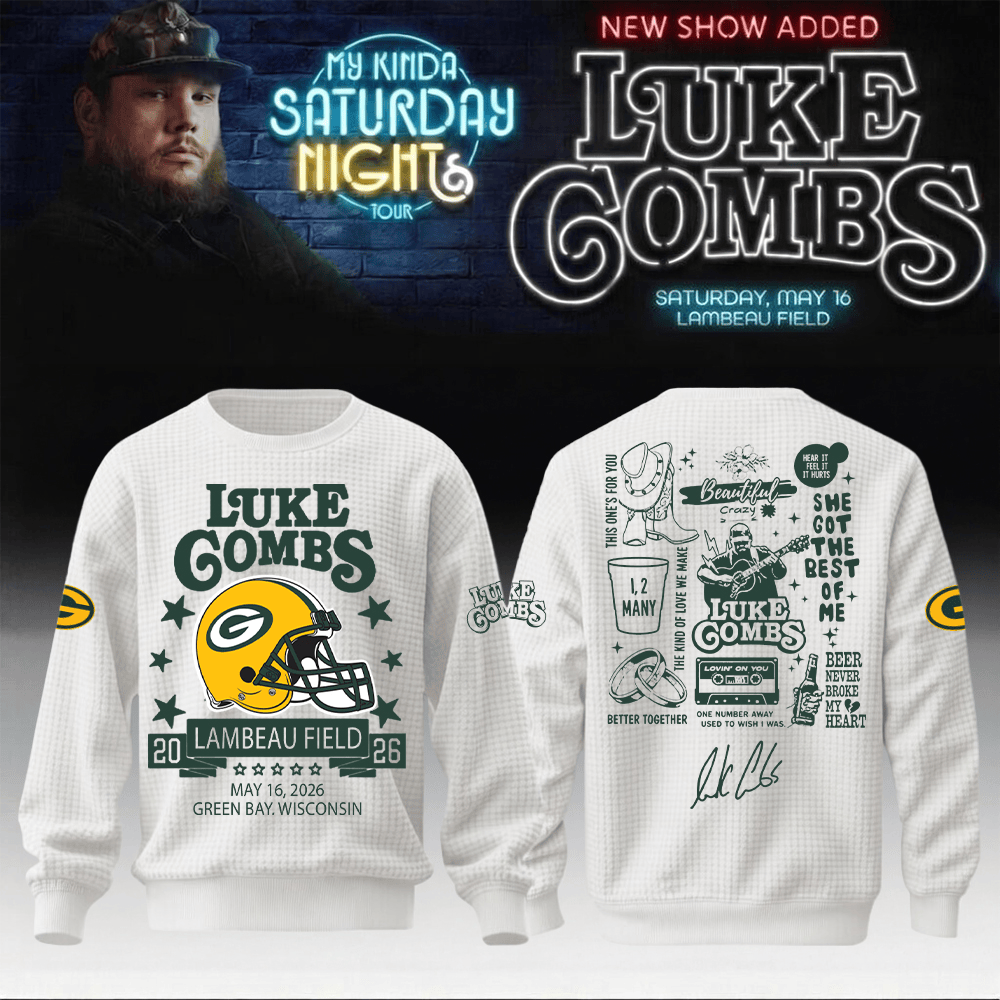 Packers x Luke Combs Merch My Kinda Saturday Night Tour Sweatshirt Luke Combs 2026 Clothing