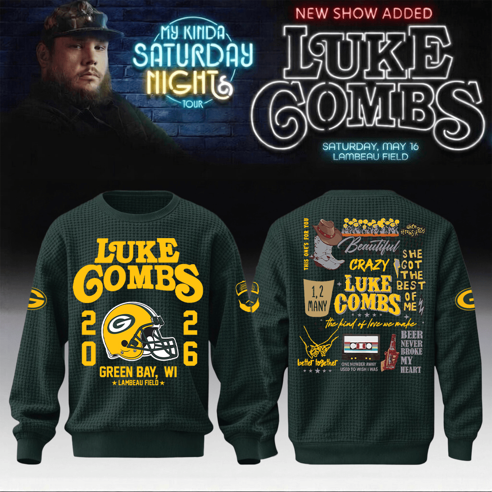 Packers x Luke Combs Merch My Kinda Saturday Night Tour Sweatshirt Luke Combs Clothes