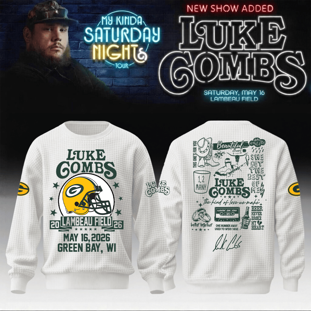 Packers x Luke Combs Merch My Kinda Saturday Night Tour Sweatshirt Music Clothing Gift Ideas