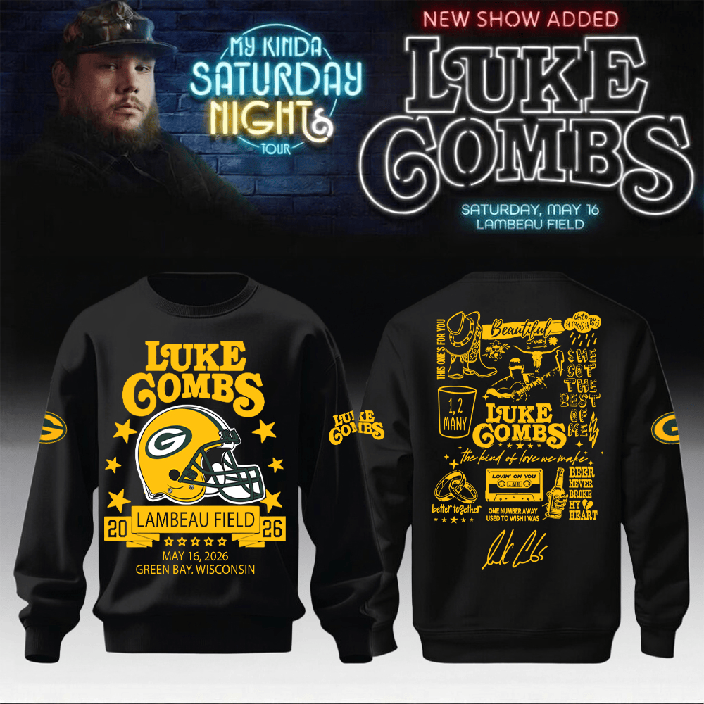 Packers x Luke Combs Merch My Kinda Saturday Night Tour Sweatshirt Music Lover Gifts