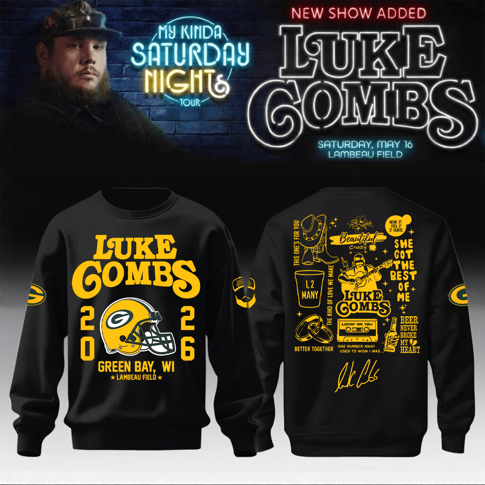 Packers x Luke Combs Merch My Kinda Saturday Night Tour Sweatshirt Present For Husband