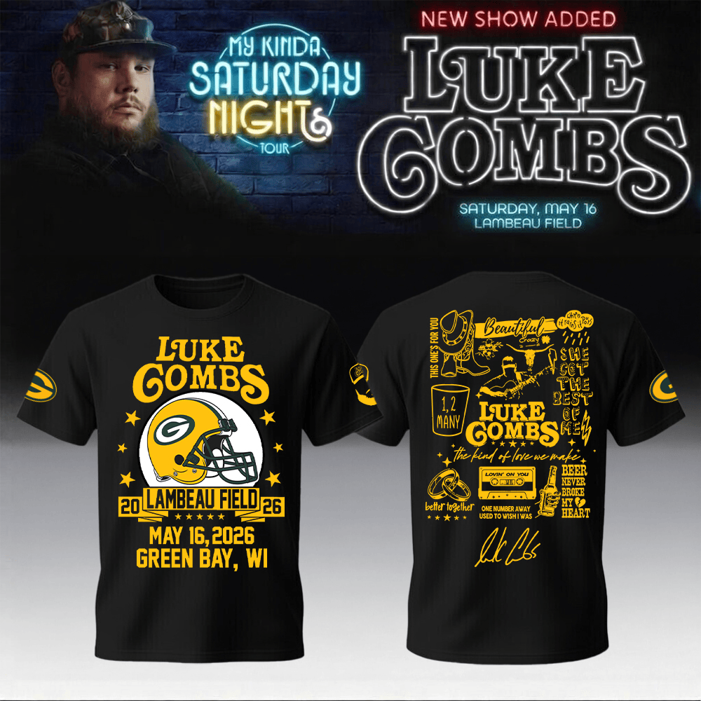 Packers x Luke Combs Merch My Kinda Saturday Night Tour T-Shirt Best Fans Gear For Brother