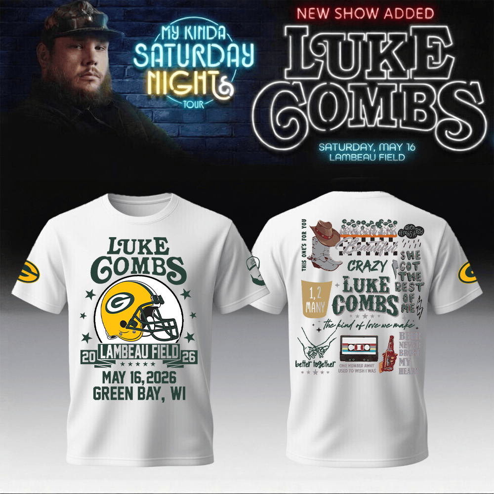 Packers x Luke Combs Merch My Kinda Saturday Night Tour T-Shirt Birthday Gift For Brother