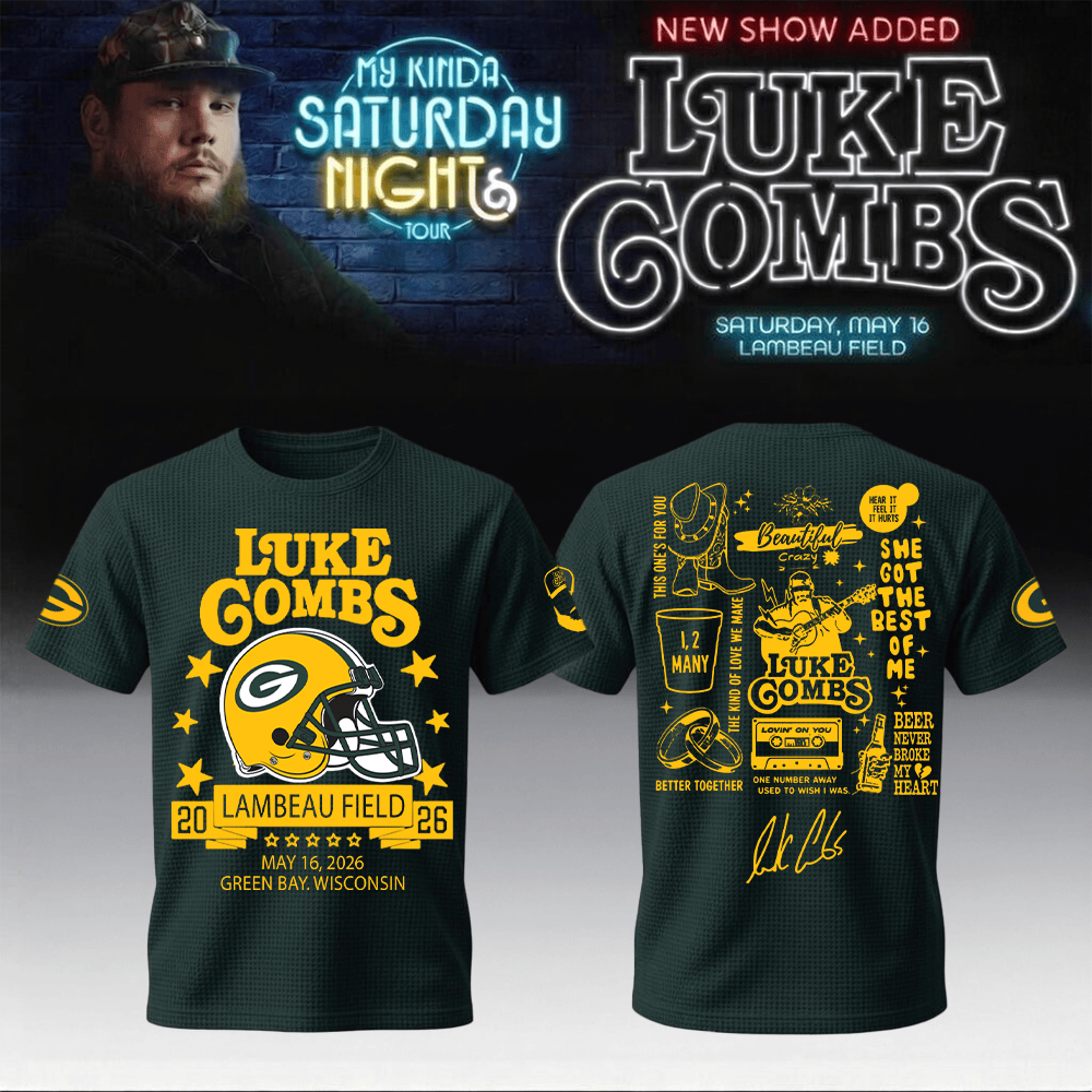 Packers x Luke Combs Merch My Kinda Saturday Night Tour T-Shirt Birthday Gift For Sister