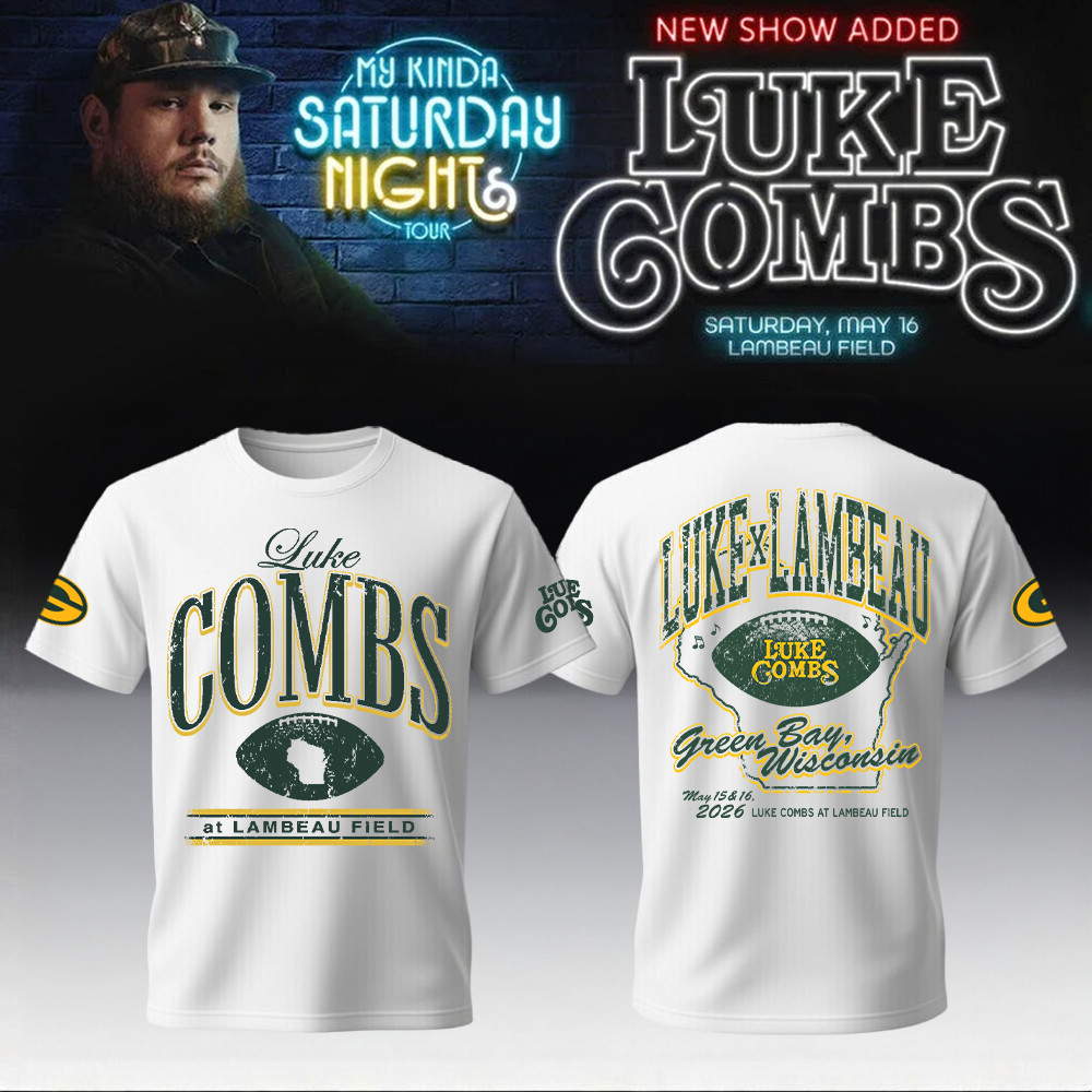Packers X Luke Combs Merch My Kinda Saturday Night Tour T-Shirt Cool Gifts For Dad
