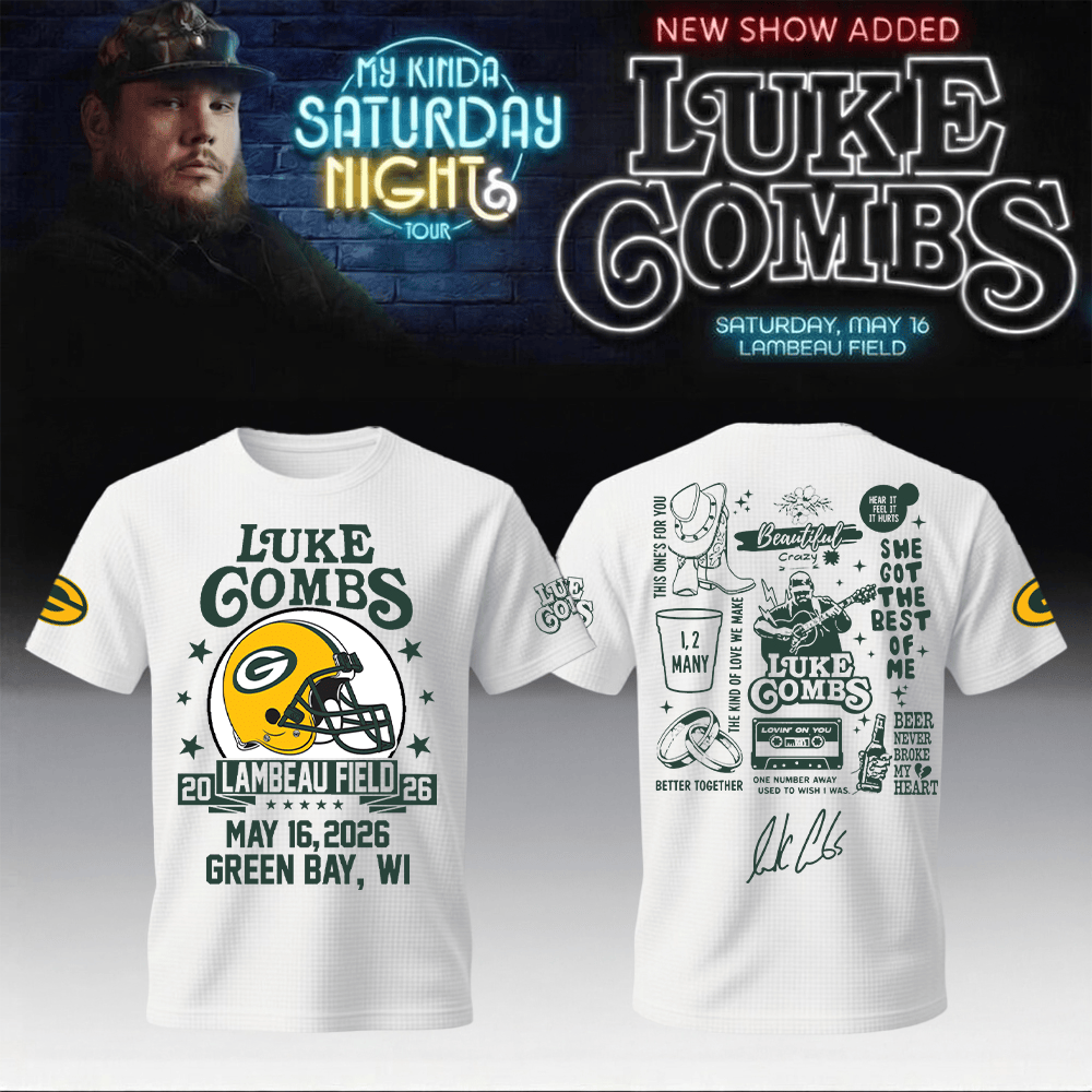 Packers x Luke Combs Merch My Kinda Saturday Night Tour T-Shirt Luke Combs Shirt