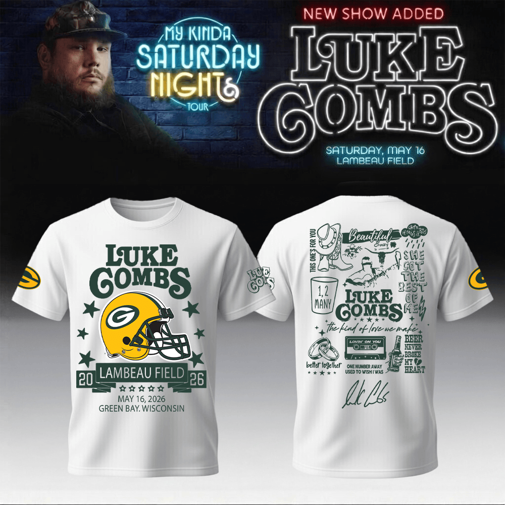 Packers x Luke Combs Merch My Kinda Saturday Night Tour T-Shirt Present For Boyfriend