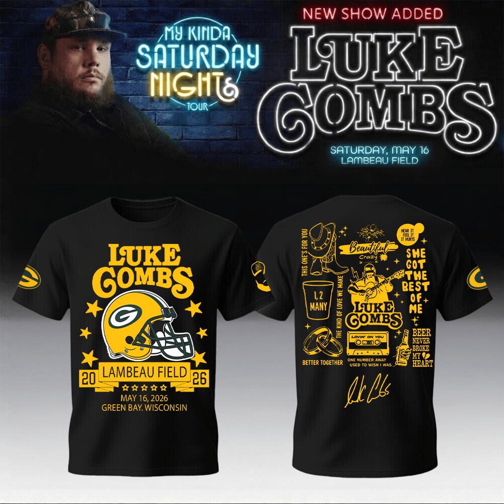 Packers x Luke Combs Merch My Kinda Saturday Night Tour T-Shirt Present For Father's Day